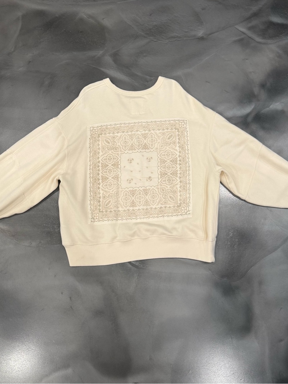 aerie Cream Bandana-Print Oversized Sweatshirt - Picture 5 of 13